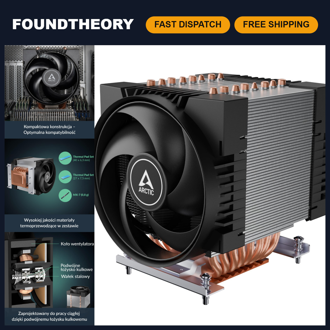 High-Performance Server CPU Cooler for AmpereOne - ARCTIC Freezer 4U-OneX