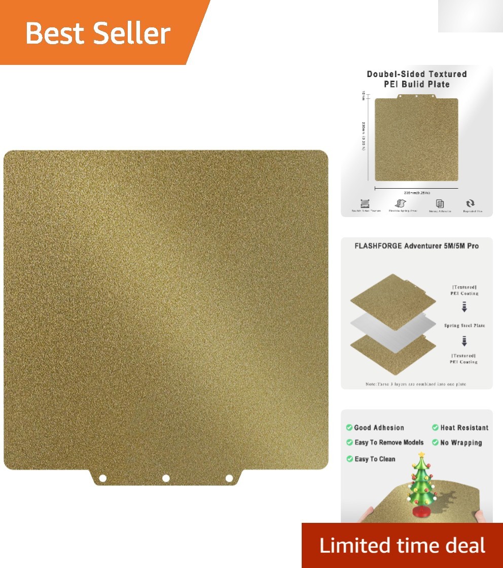 Versatile PEI Build Plate for Adventurer 5M, 235mm – Easy Tool-Free Removal