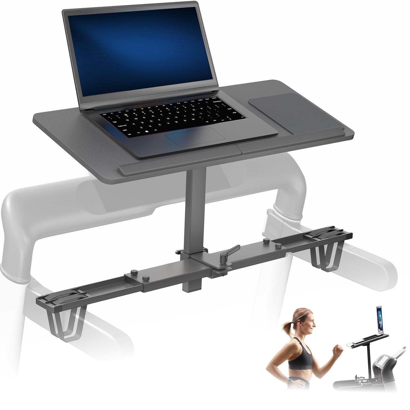 VIVO Height Adjustable Laptop Desk for Treadmills, Wooden Notebook Tray