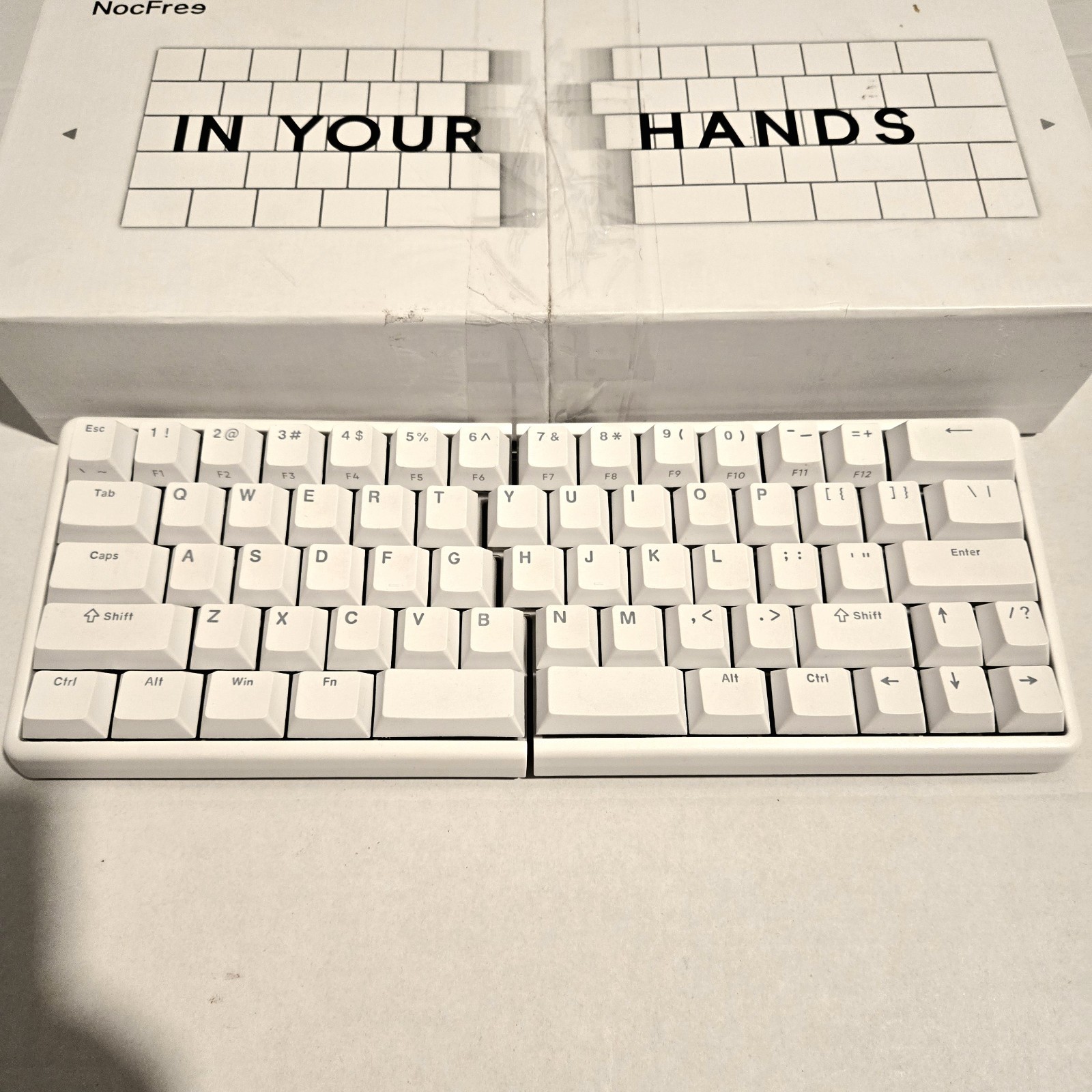 NocFree Lite ANSI Split Ergonomic Wired Keyboard White QWERTY English