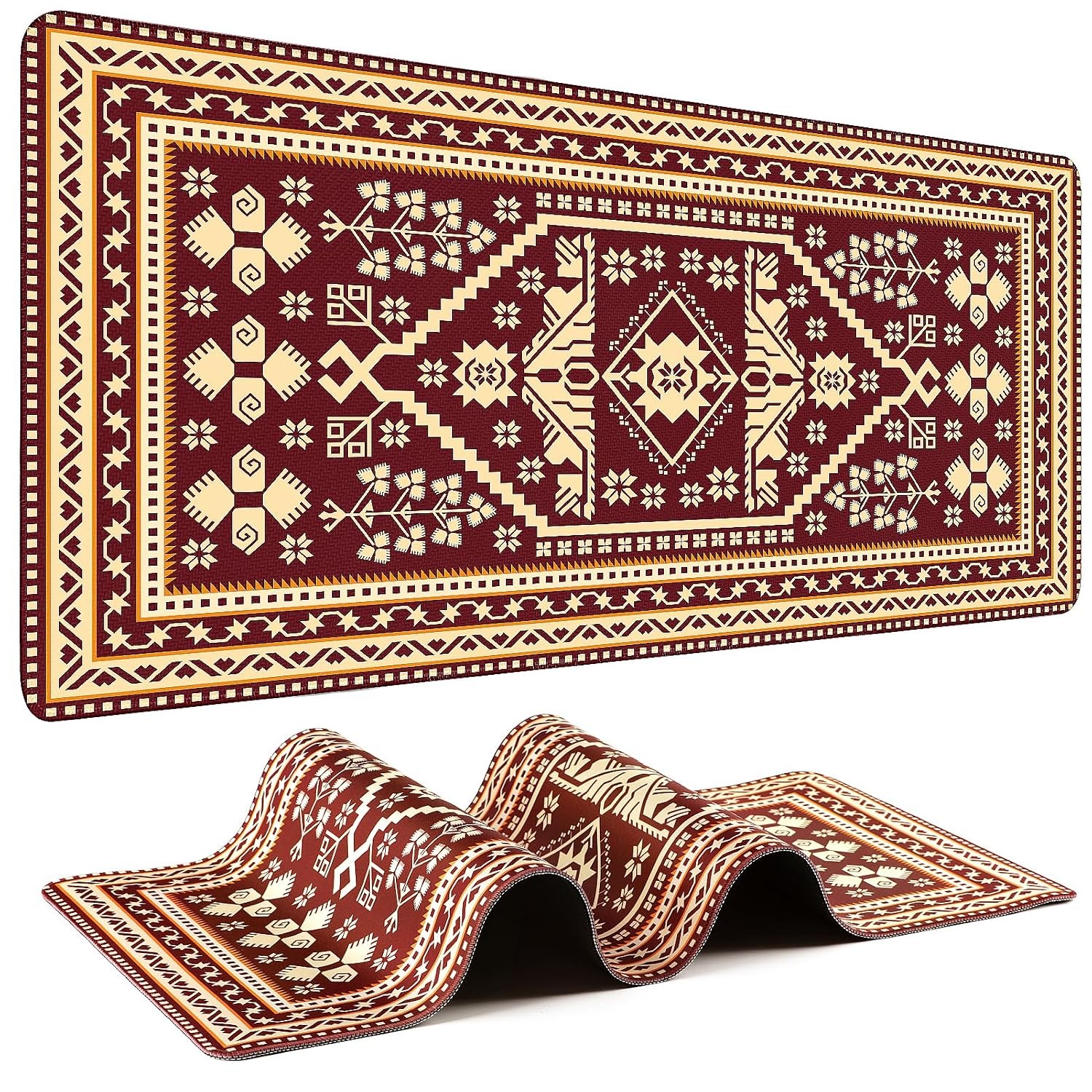 Large 31.5x11.8" Turkish Rug Design Mouse Pad for Keyboard Desk Computer