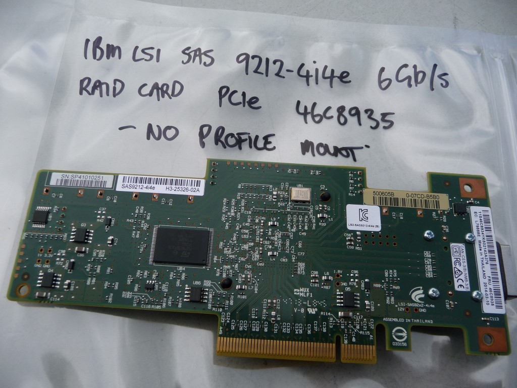 AU SELLER IBM 9212-4i4e Adapter PCIe 2.0x8 H3-25326-02A FRU: 46C8935 - TESTED.