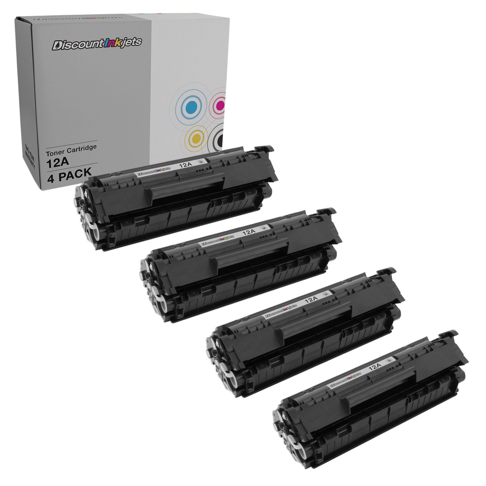 4 Pack Q2612A 12A Black Printer Laser Toner Cartridge for HP LaserJet 1012 NEW
