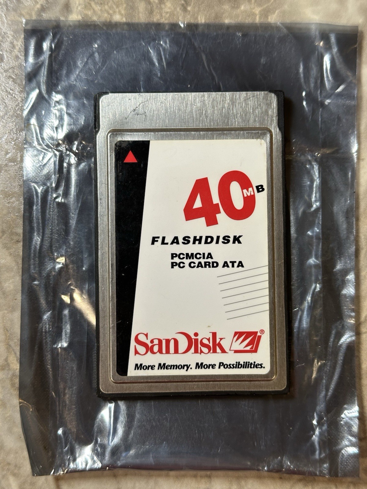 SanDisk 40MB FlashDisk PCMCIA PC Card ATA Vintage Memory Card