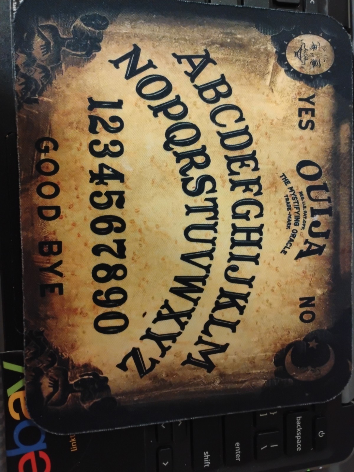 Ouija Board Mouse Pad, Mystic Desk Accessory, Gothic Office Gift