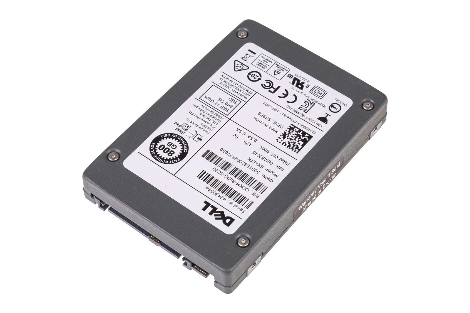 Hard Drive Dell 800GB SSD SAS 12G 2.5" MLC 512 989R8