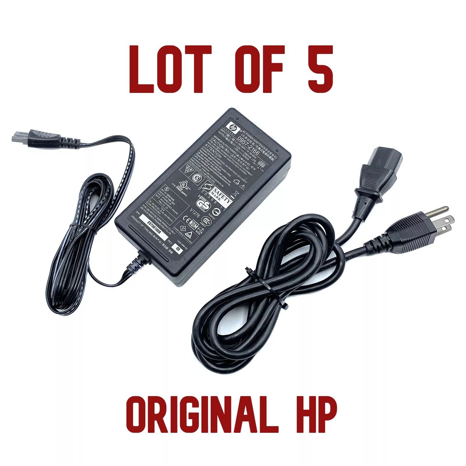 Lot of 5 HP AC Adapter for Photosmart PSC Printer 1300 1400 1500 1600 Series OEM