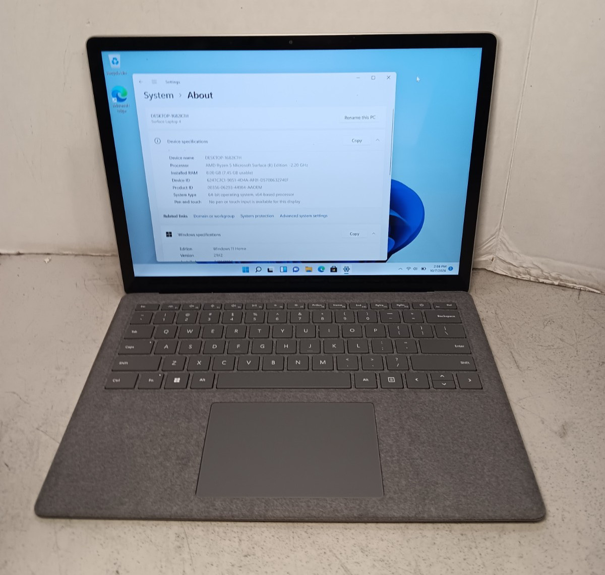 Microsoft Surface Laptop 4 13" AMD Ryzen 5 8GB RAM 256GB SSD Windows 11 #69