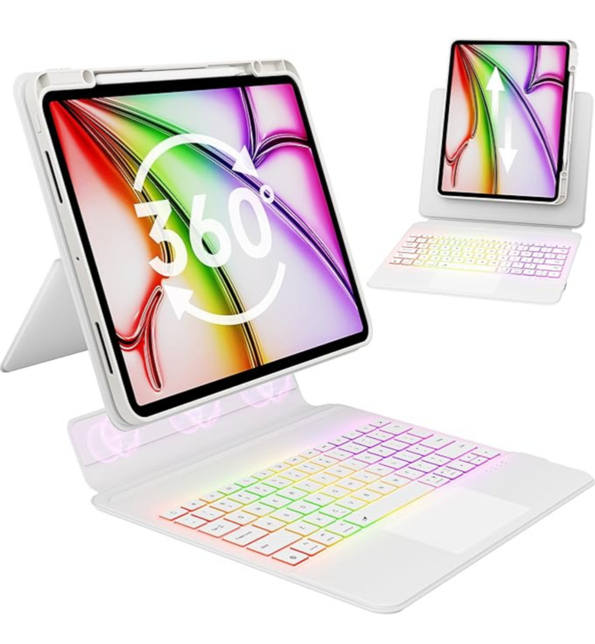 iPad 360 Adjustable Case Air 13-in.(M3/M2, 2025/2024), iPad Pro 12.9-in, White
