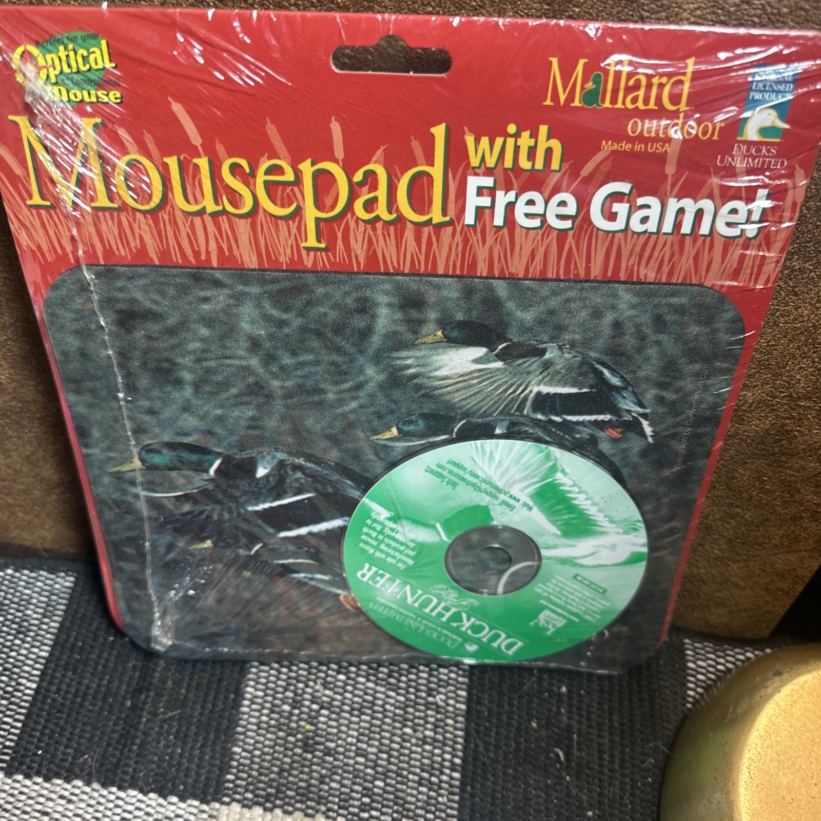 2002 Ducks Unlimited Mousepad with Free Game Duck Hunter Pro PC New