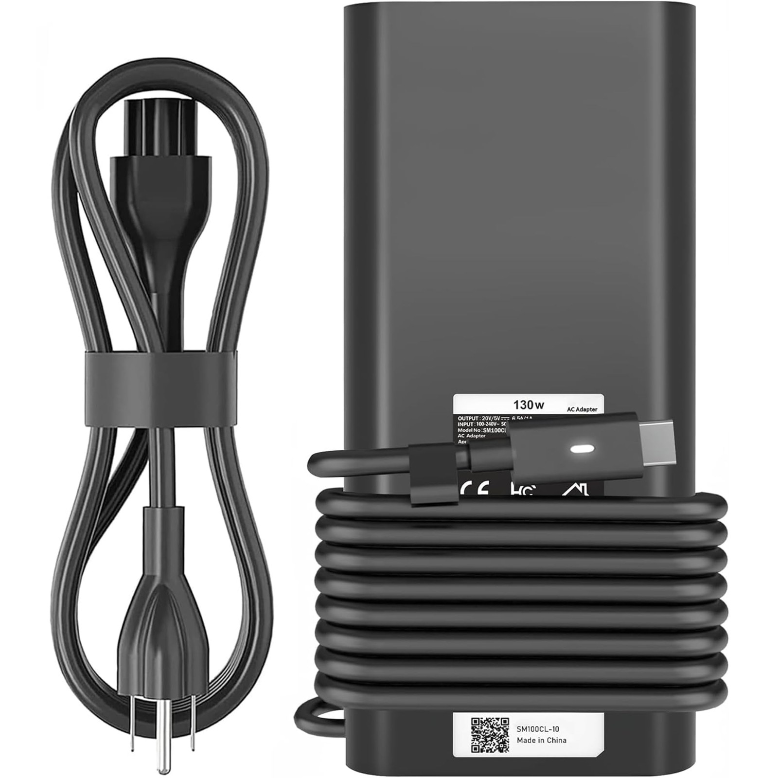 130W USB C Laptop Charger Compatible with Dell dell Charger, black