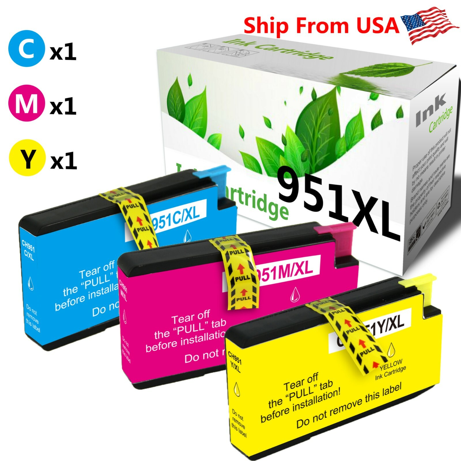 3 pack LOTS 951XL 951 XL Ink Cartridge for Officejet Pro8600 Pro276dw Pro8625
