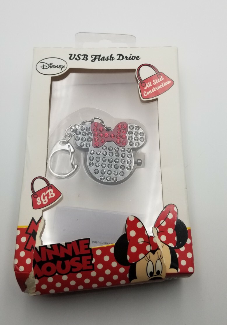 Sakar 8 GB Disney Minnie Mouse USB Flash Drive Keychain Clip Jeweled Metal Magne