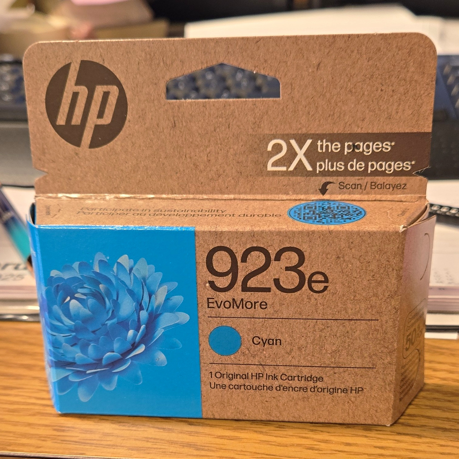 HP 923e EvoMore Cyan Genuine Original Ink Cartridge 4K0T4LN OfficeJet 8120/8130