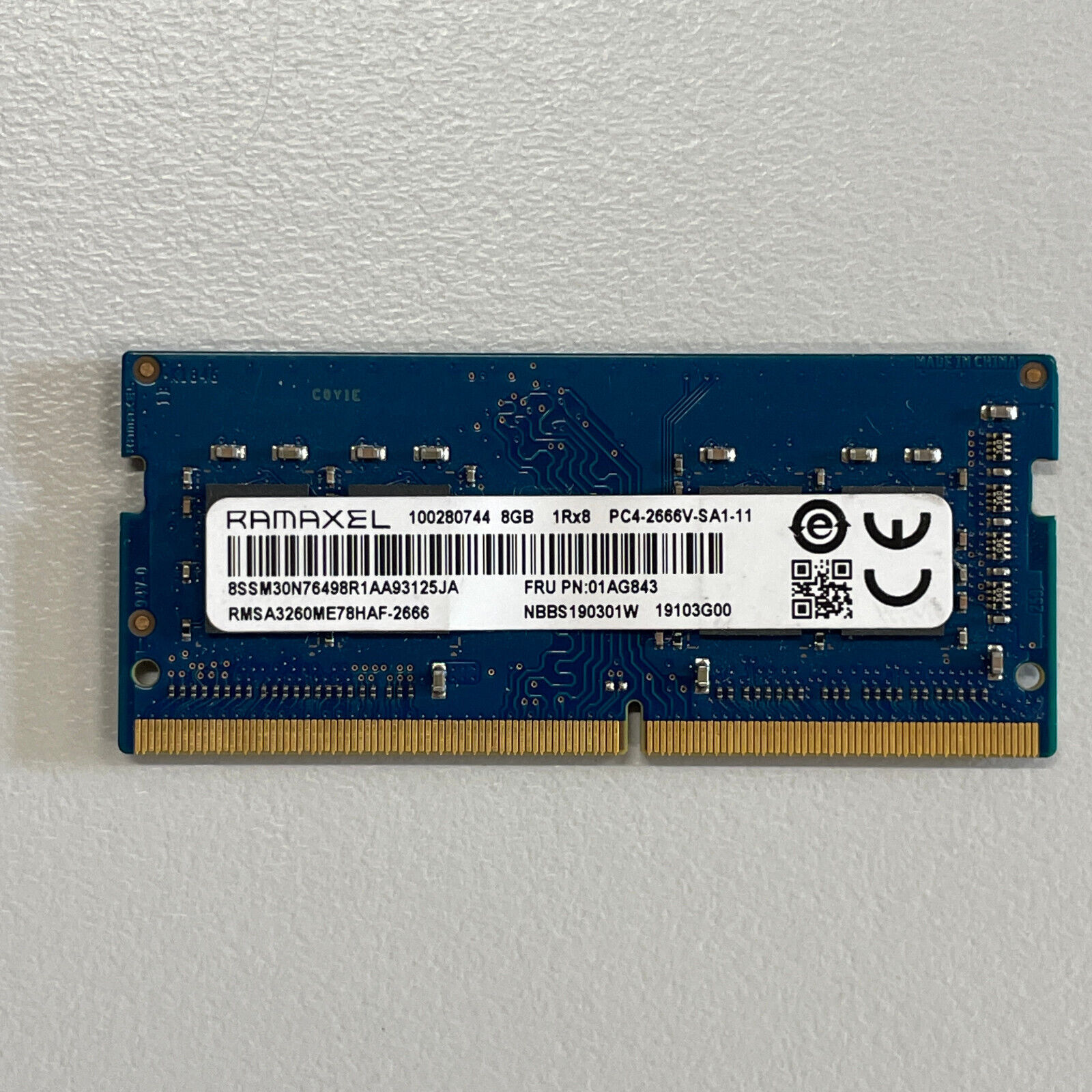 Ramaxel 8GB DDR4 RAM PC4-21300 2666Mhz non-ECC Unbuffered RMSA3260ME78HAF-2666
