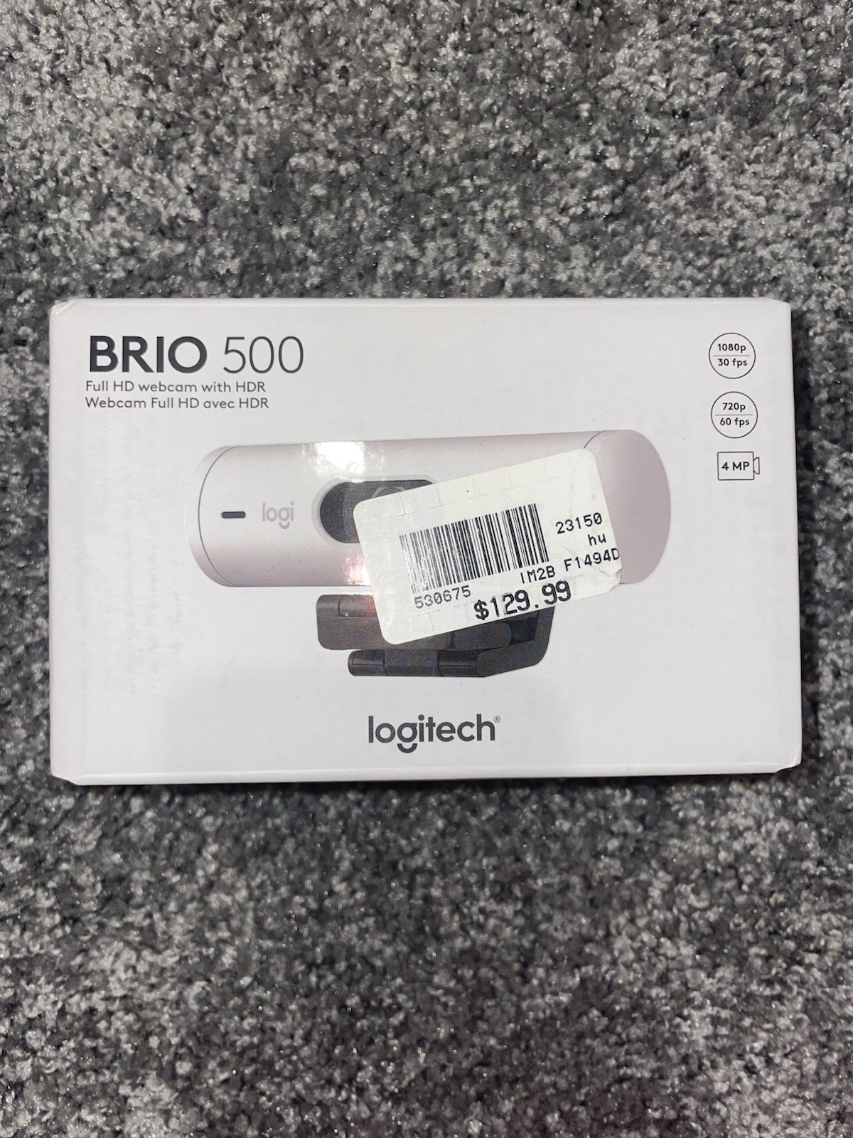 Logitech Brio 500 Full HD Webcam with HDR 1080p WHITE (960-001493)* OPEN BOX