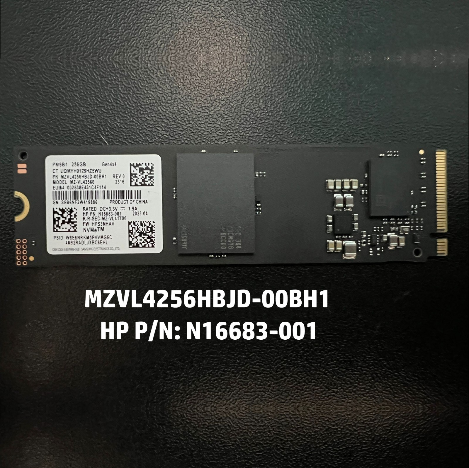 *NEW PULL* SAMSUNG PM9B1 256GB M.2 2280 PCIe 4x4 NVMe SSD ( Part #:MZVL4256HBJD)