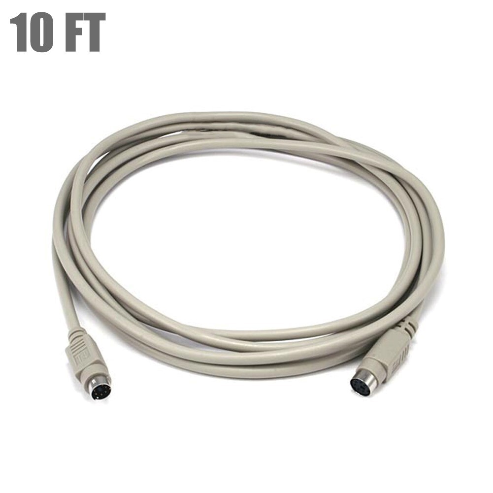 10FT PS/2 MDIN-6 Male to Female M/F Extension Cable Cord For Mouse & Keyboard