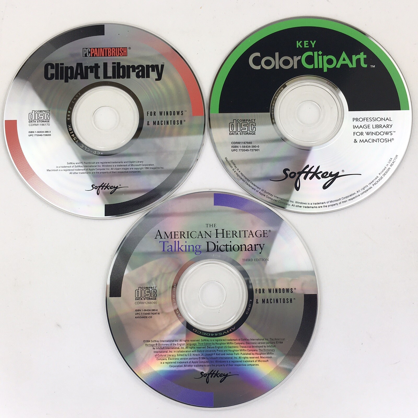 Softkey Computer Software Clip Art American Heritage Dictionary Vtg 1994