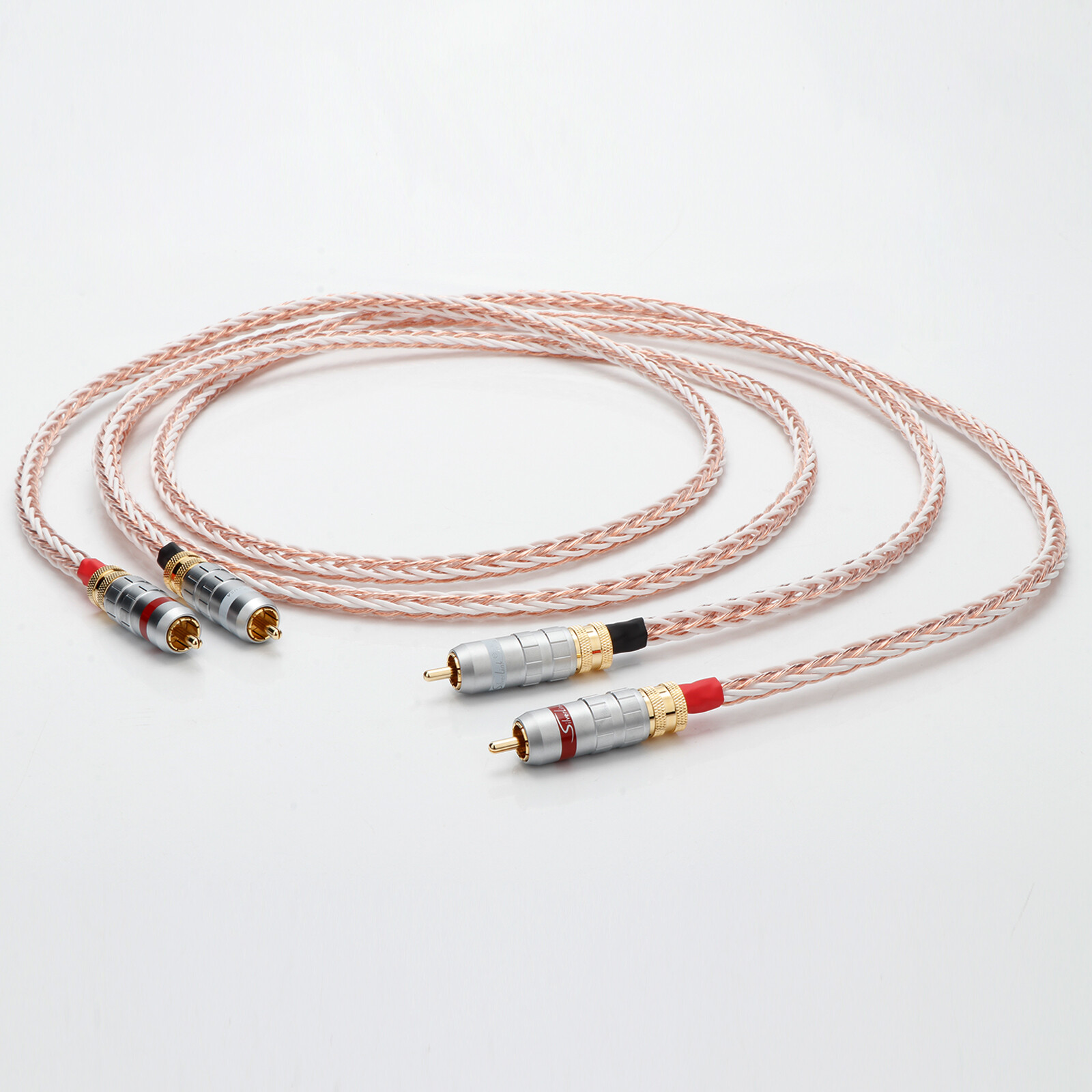 Pair OCC Pure copper 2RCA to 2 RCA Male Hifi Audio Interconnect CD Cable