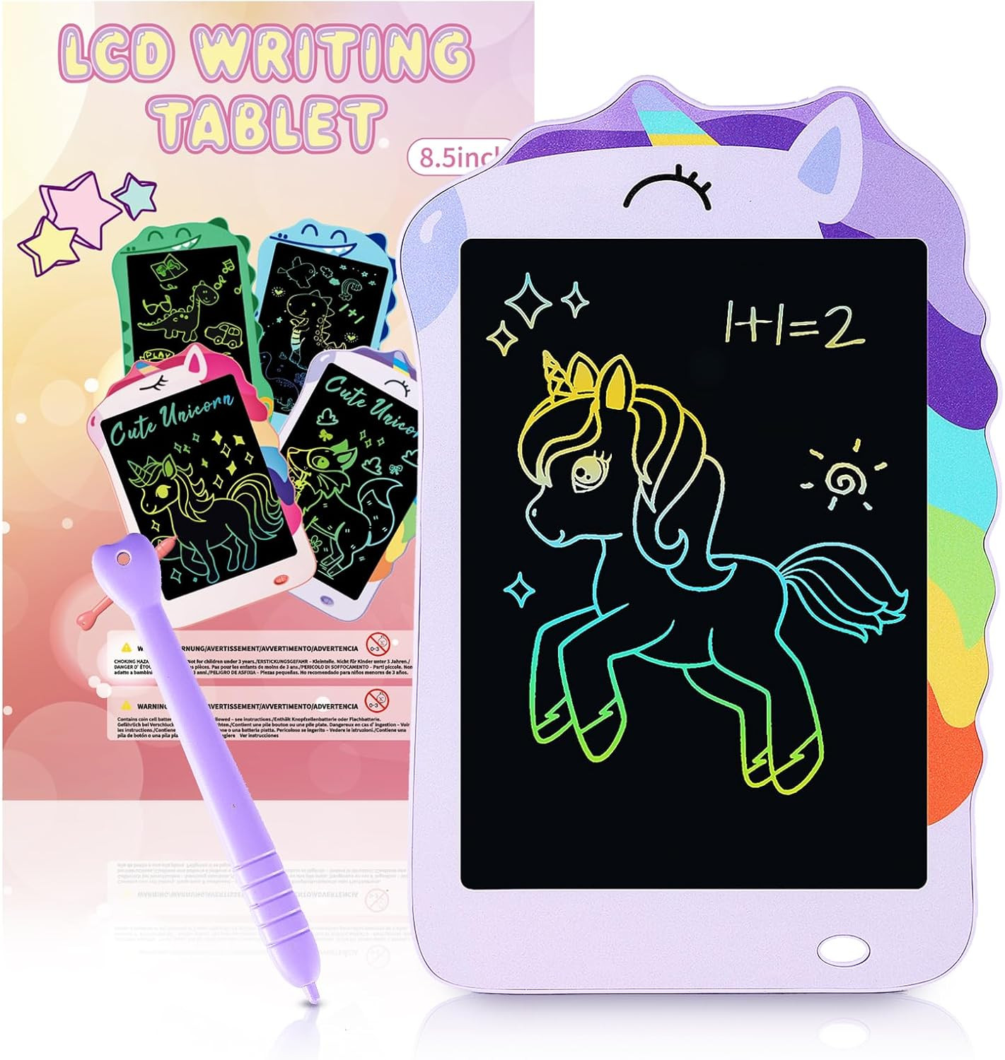 Unicorn Toys LCD Writing Tablet for Girls Kids,Colorful Toddler Drawing Tablet f