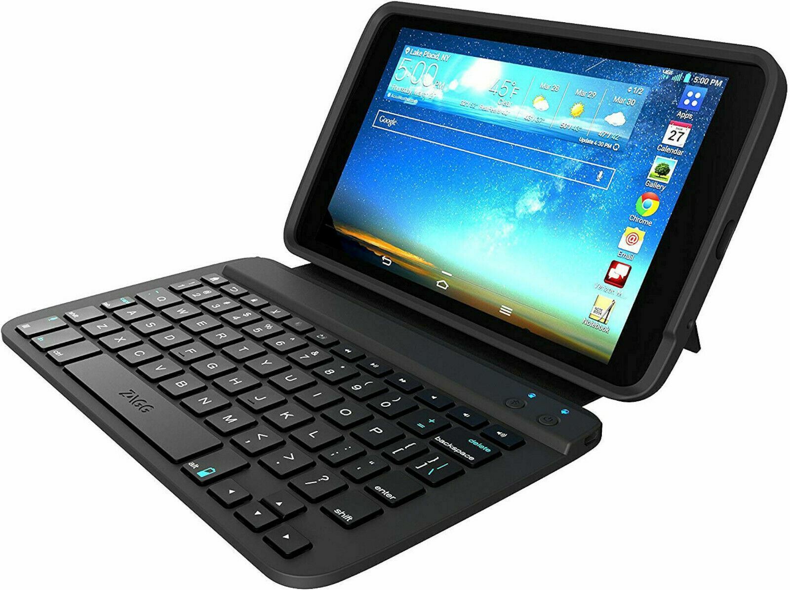 NEW ZAGG Ultra-thin Keys Folio Case Bluetooth Keyboard for LG GPAD 8.3 LTE Black