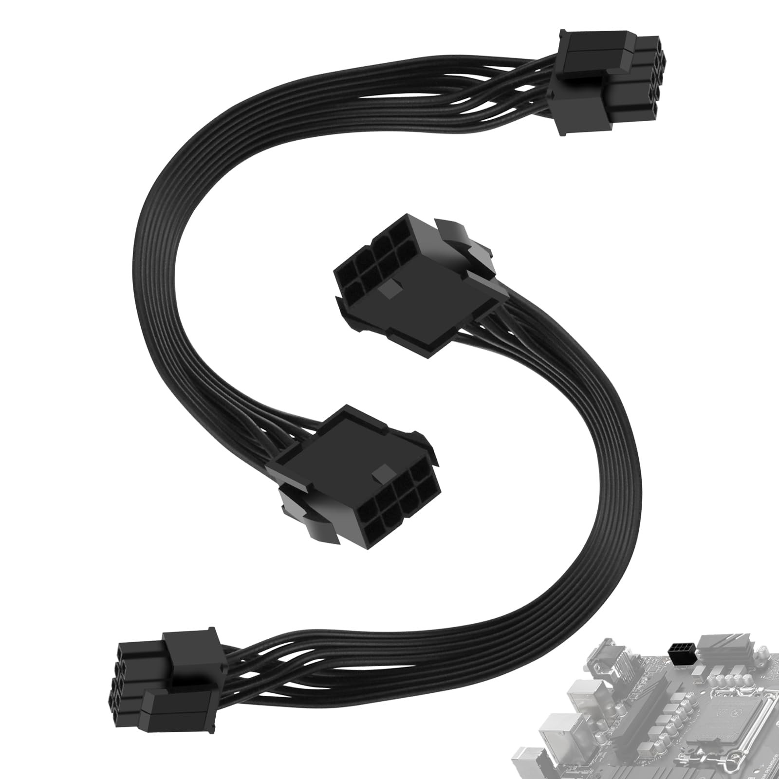 2 Pack CPU 8 Pin ATX Power Extension Cable, EPS 8 PIN Male (4+4) to 8 PIN Fem...