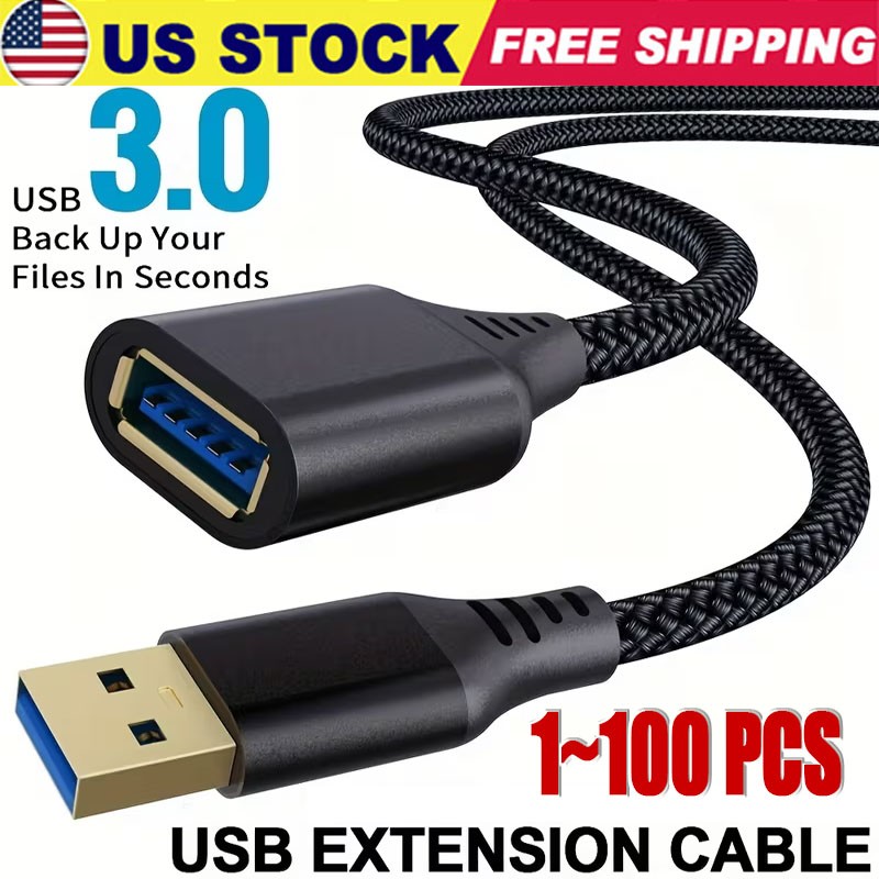 USB3.0 Extension Cable High Speed Extender Cord Adapter TypeA Male to Female LOT