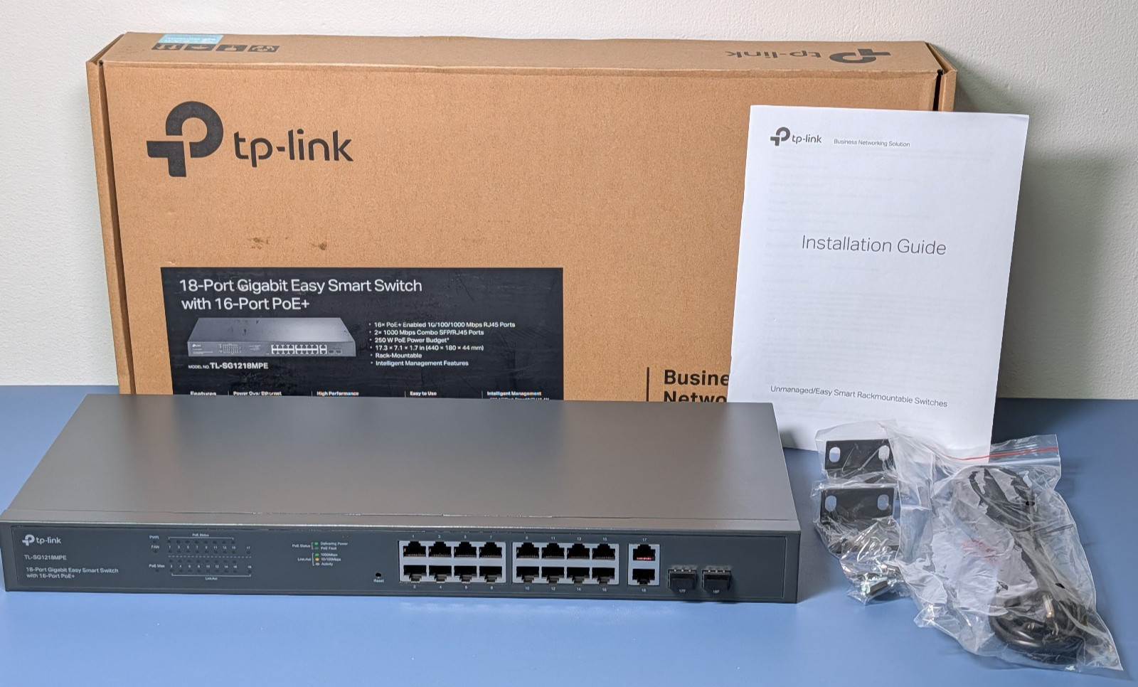 TP-Link TL-SG1218MPE 18-Port Gigabit Smart Switch 16-Port PoE+ 250W New