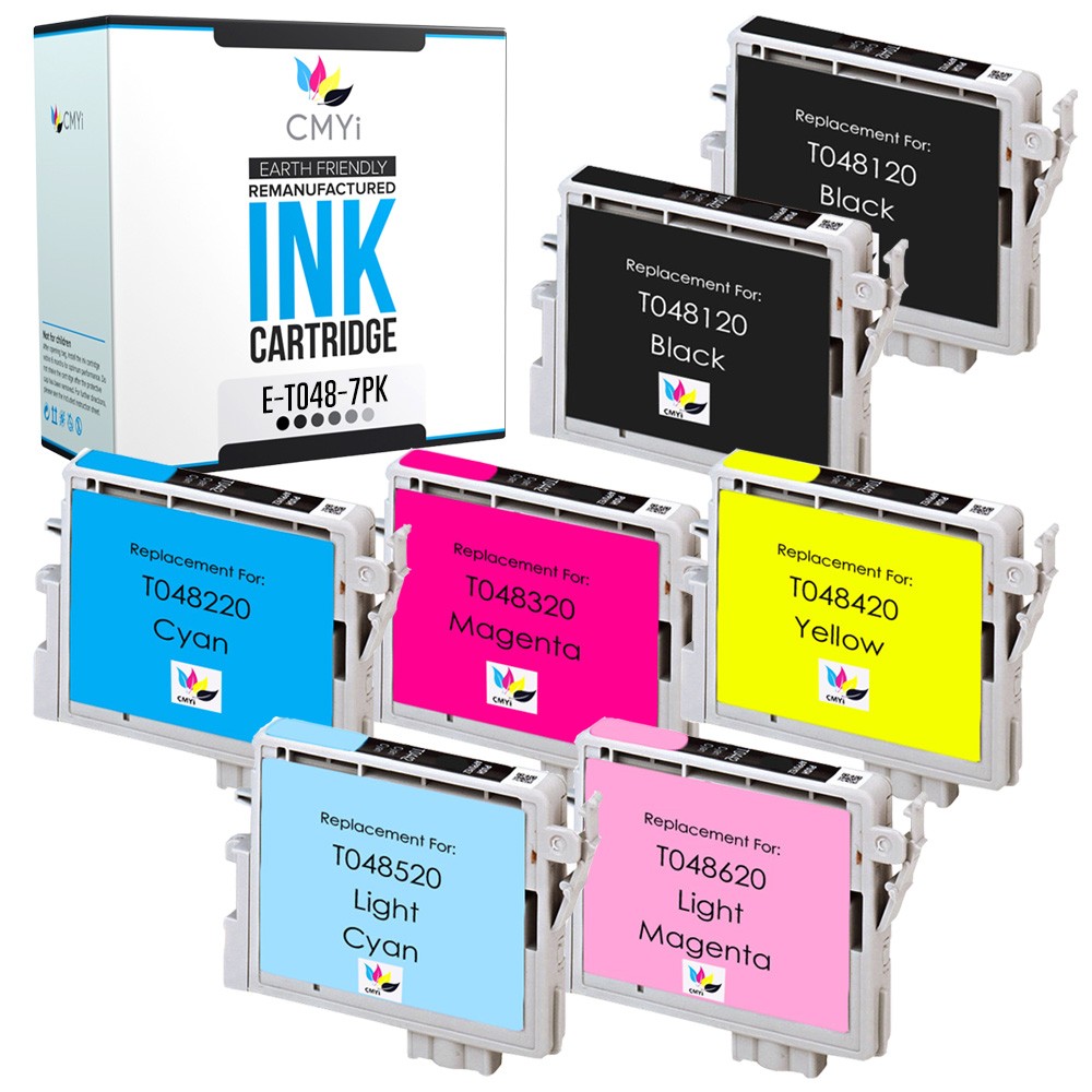 CMYi 7PK Compatible T048 Cartridges for Epson Stylus Photo RX600 RX620 R200 R220