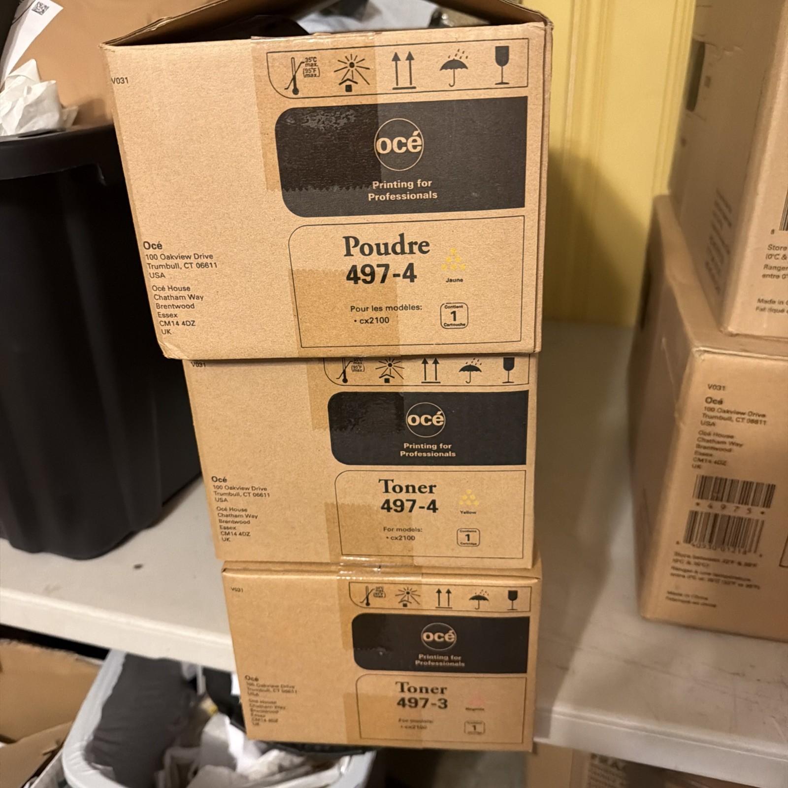 Lot 3 Oce Toner Cartridge Yellow 497-4 CX2100 Printer Professional printing New