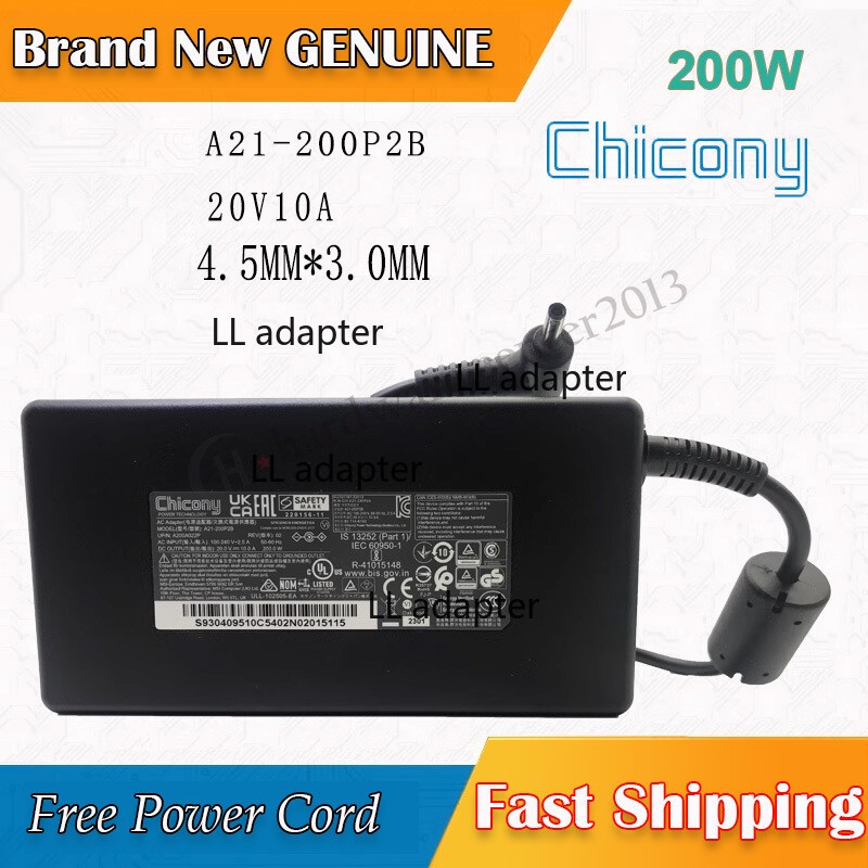 A21-200P2B Original Brand New Chicony 20v 10a Power Adapter A200A022P Charger