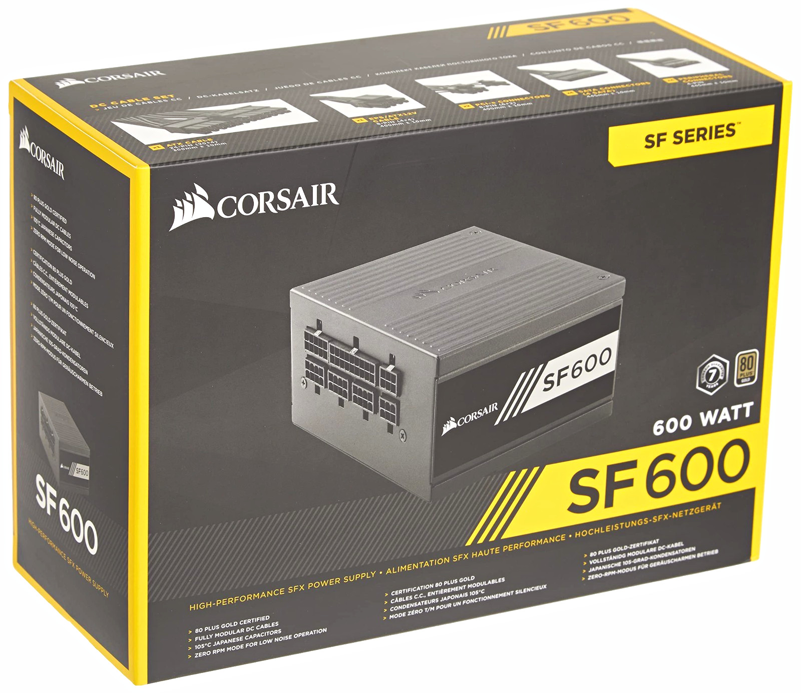 Corsair SF600 SF Series 600W 80+ Gold Modular SFX Power Supply Black