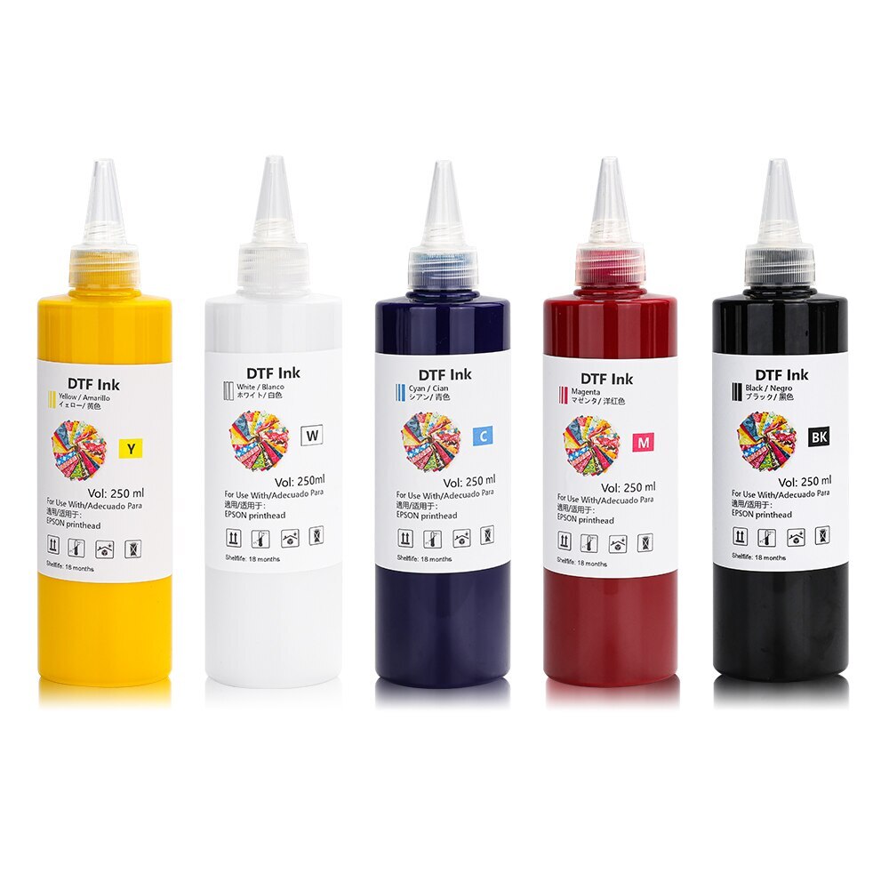 250ML 5 Colors DTF Ink for PET Film Transfer Printer for T Shirt Printing