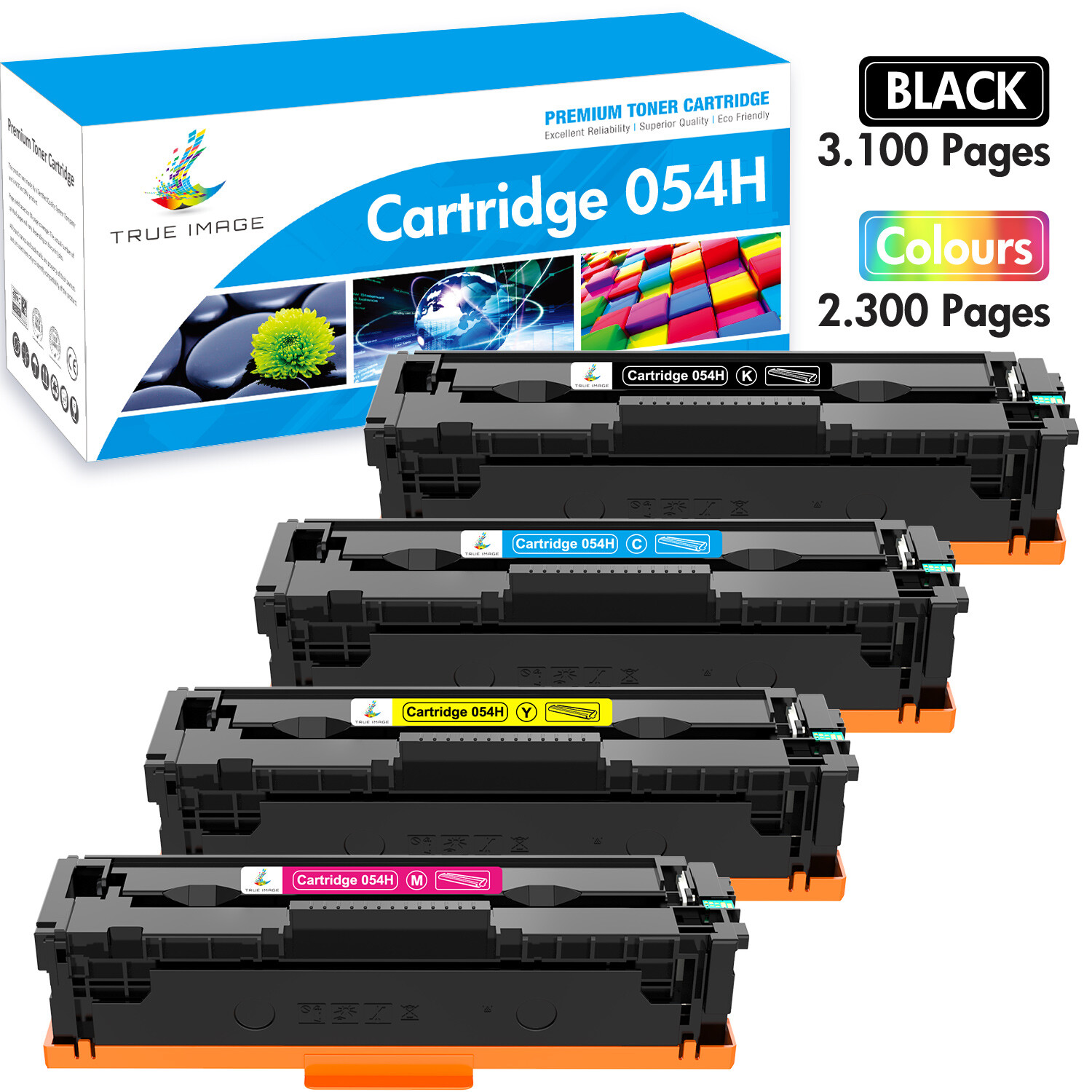 4PK CRG-054H Toner Compatible with Canon 054H Color imageCLASS MF642Cdw MF644cdw