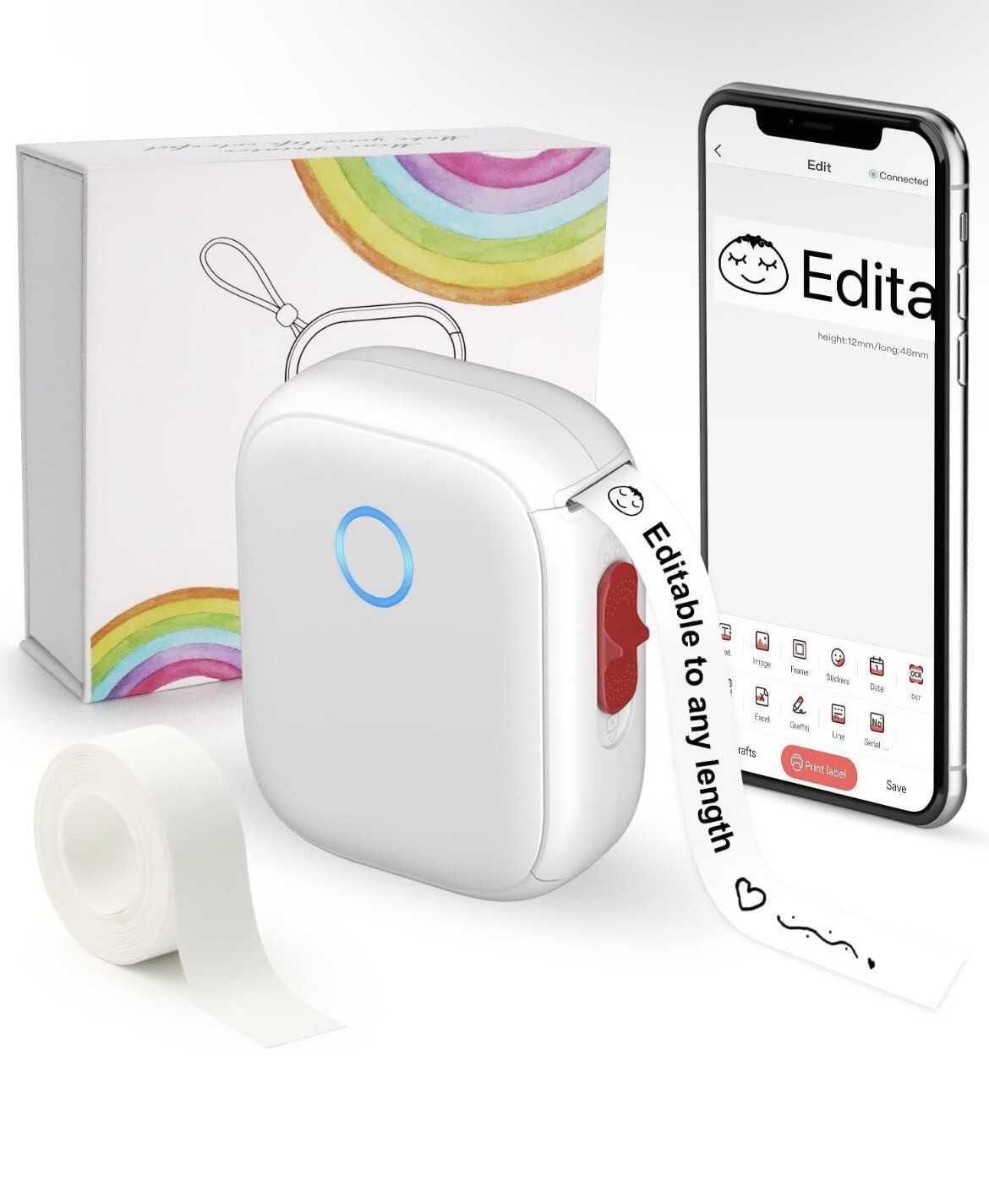 Label Maker Portable Mini Sticker Marker with Tape-Marklife P12 Bluetooth