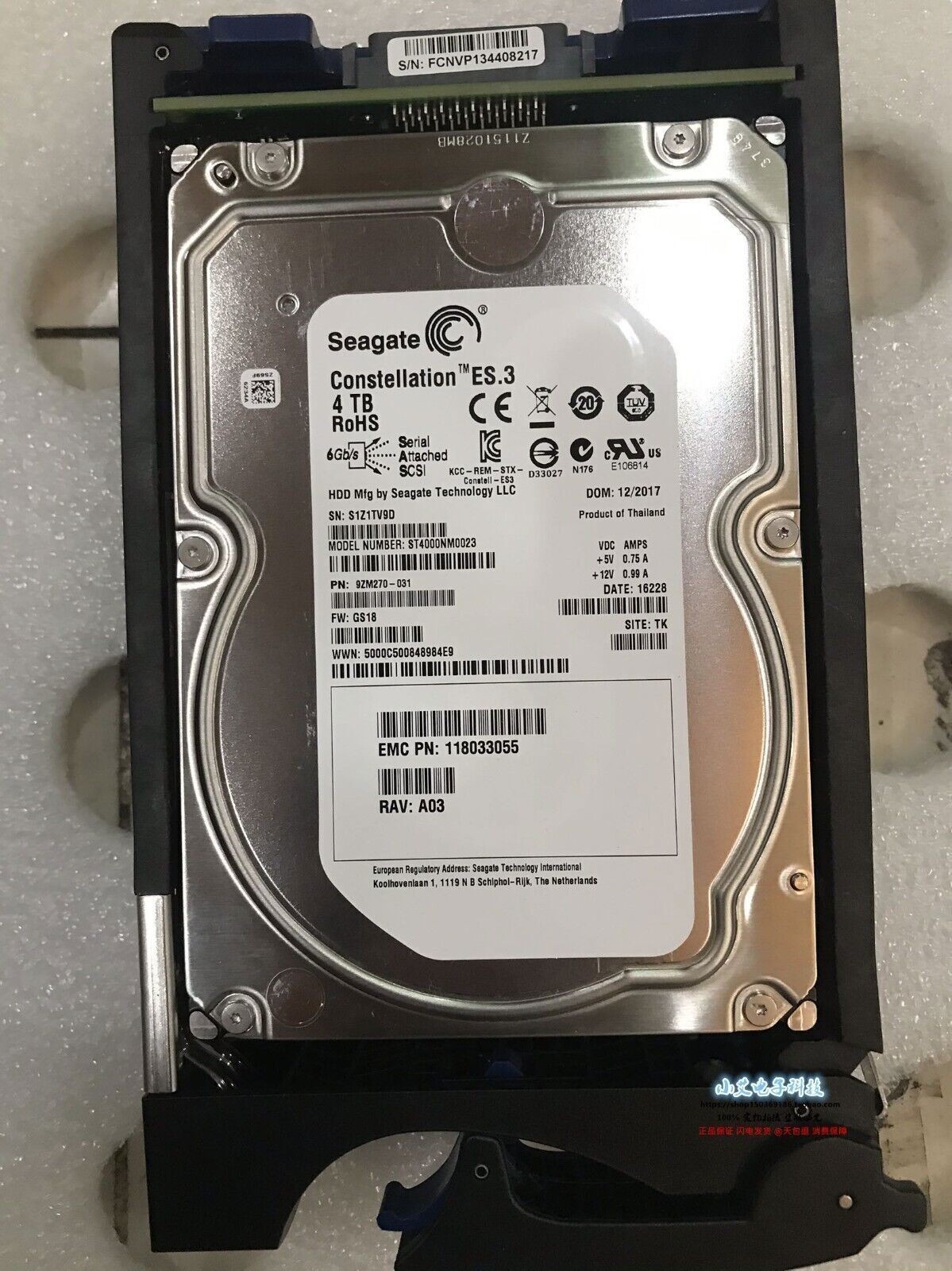 FOR EMC 4TB V4-VS07-040U 005052065 005052064 7.2K SAS 3.5"Hard Disk Drives HDD