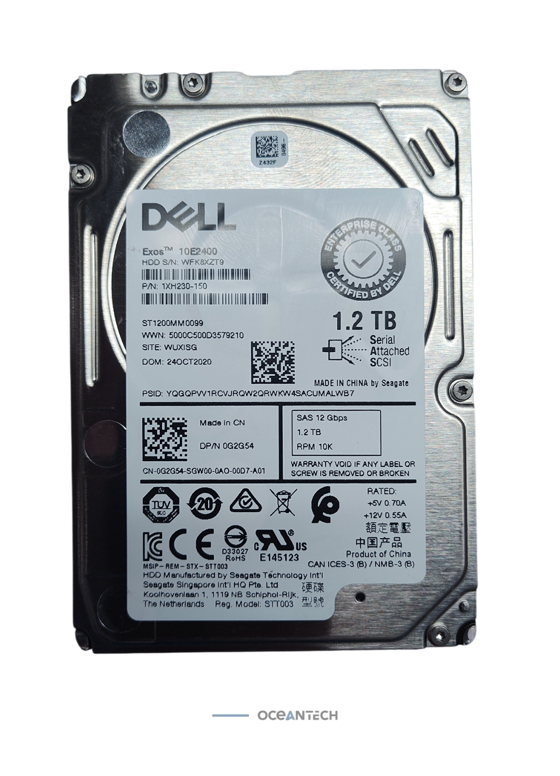 Dell 1.2TB 10K 12G 2.5 SAS Hard Drive HDD 0G2G54 ST1200MM0099 G2G54