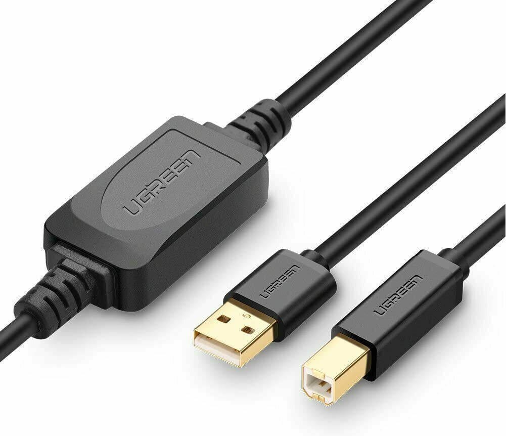 Ugreen USB Type-A Male to USB Type-B Male Active HIGH QUALITY Printer Cable 10m