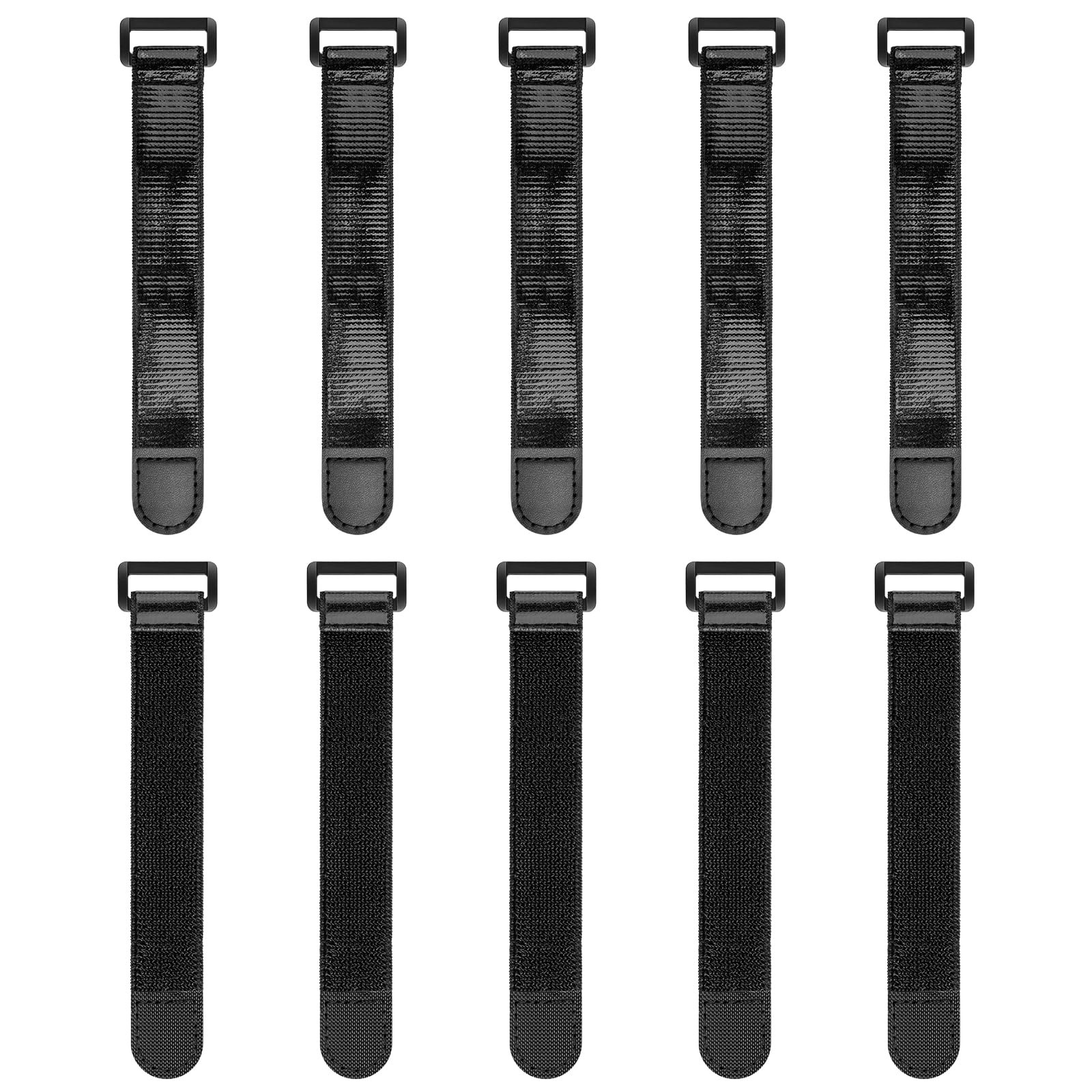 Trilancer 6" x 1" Elastic Hook & Loop Cinch Straps with AntiSlip  10 Pack