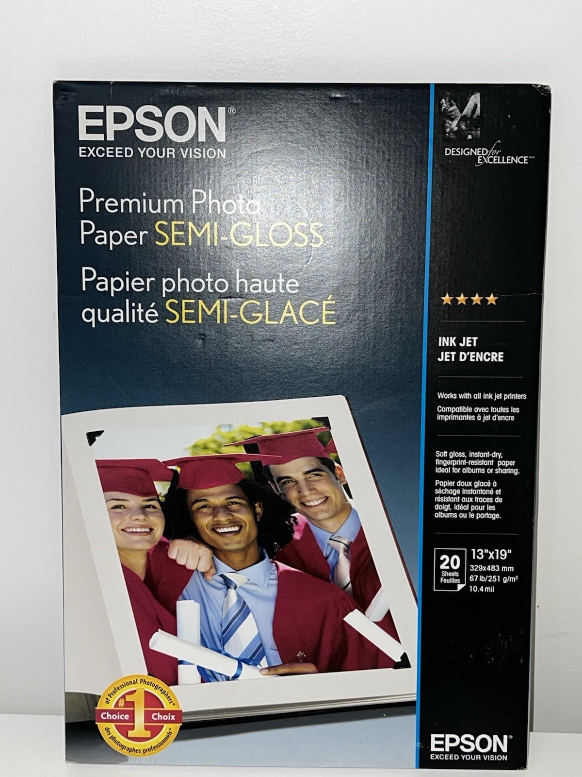 Epson Premium Photo Paper Semi-Gloss, 13 X 19 Inches, 20 Sheets (4/#0)