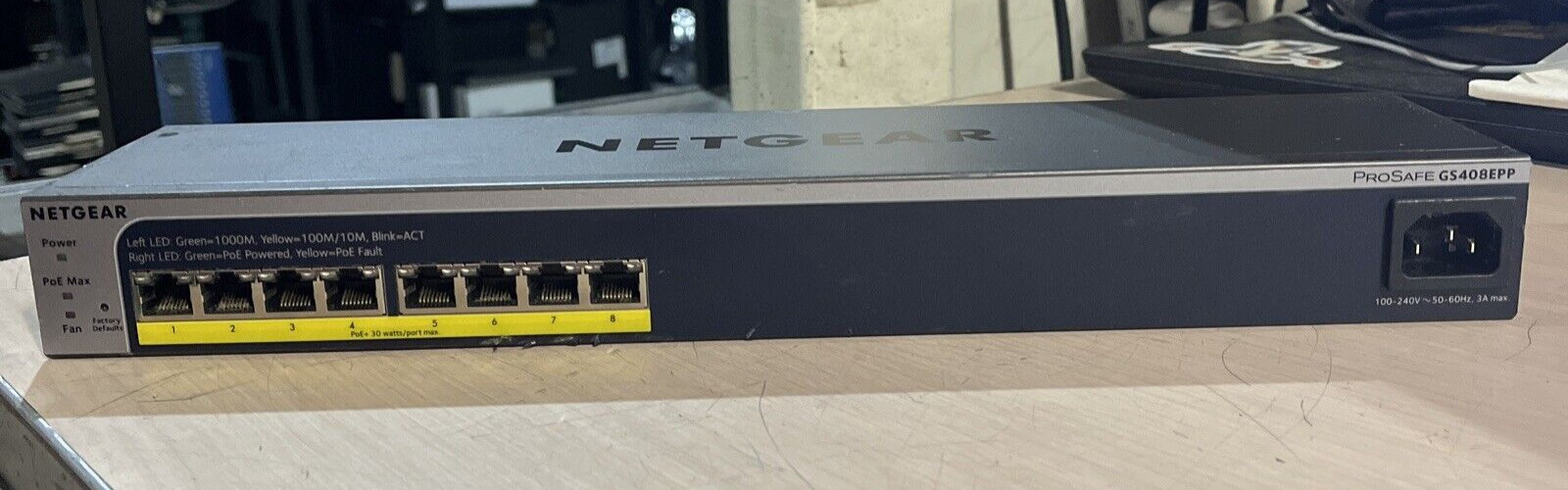 NETGEAR GS408EPP 8 PORT SWITCH