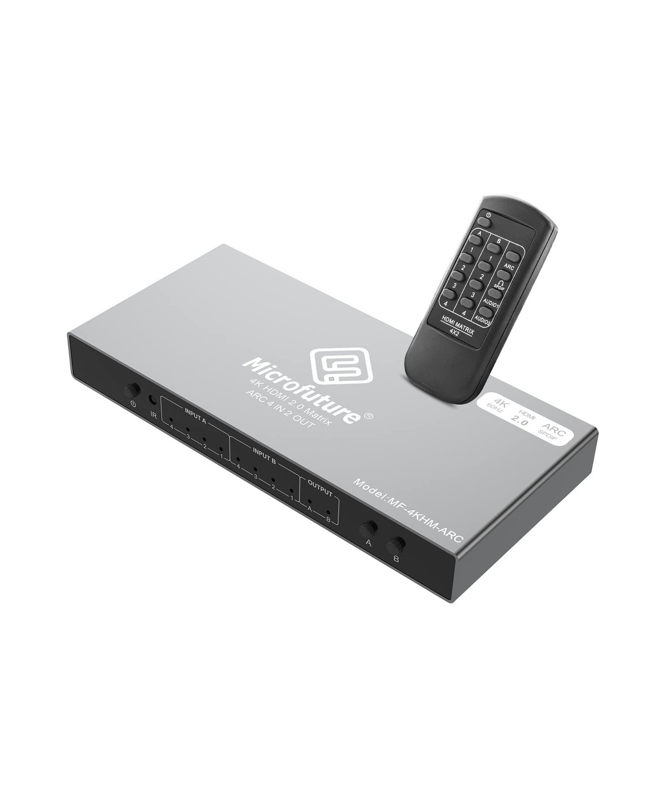 HDMI Matrix Switch 4x2 Ver.2024 4K@60/2K@144 HDR10 & Dobly Vision ARC/SPDIF 5...