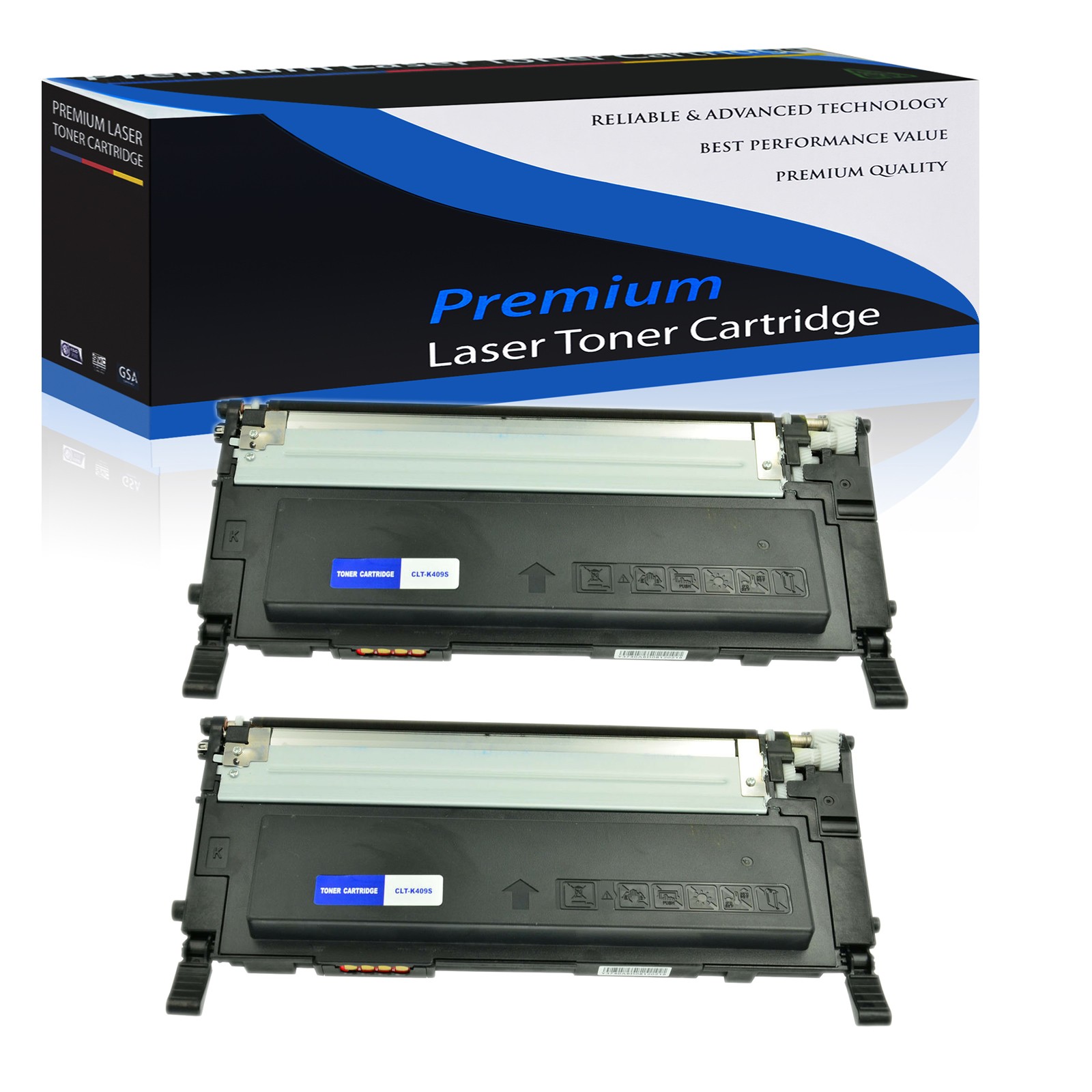 2PK CLT-K409S Black Toner for Samsung CLP315 CLX-3175FW CLP-310 310N 315W