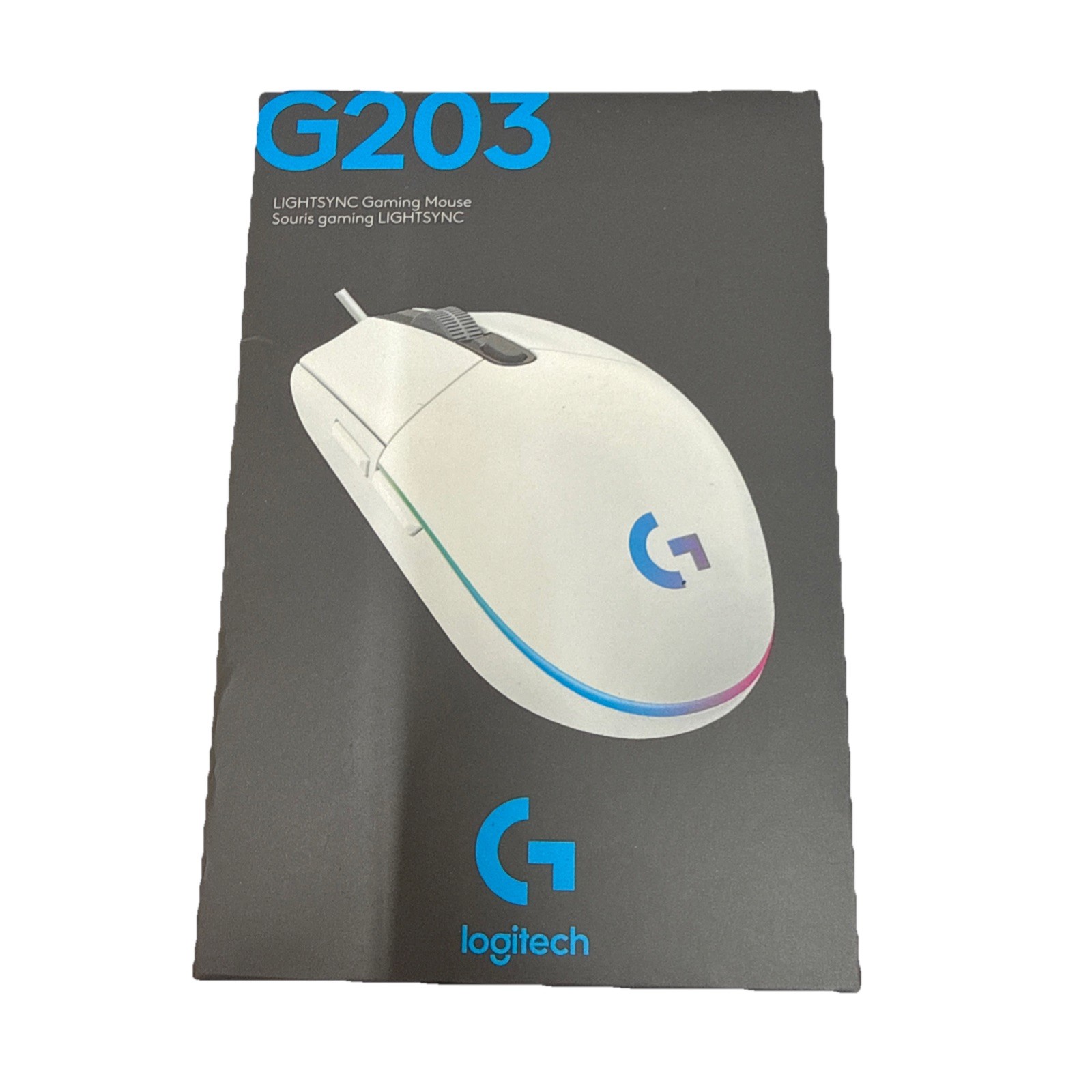 Genuine Logitech G203 LIGHTSYNC Wired Gaming Mouse - WHITE (910-005791) NEW