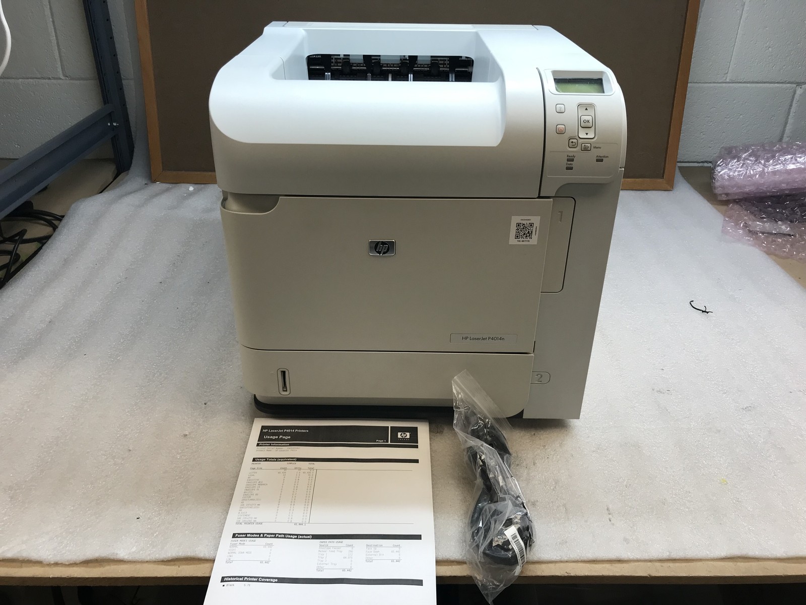 HP LaserJet P4014n Workgroup Monochrome Laser Printer 65k Pg Ct W/ toner