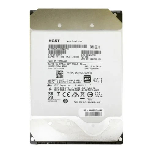 NetApp HGST X376A 8TB 7.2K SAS 12Gb/s 3.5" HDD For Parts