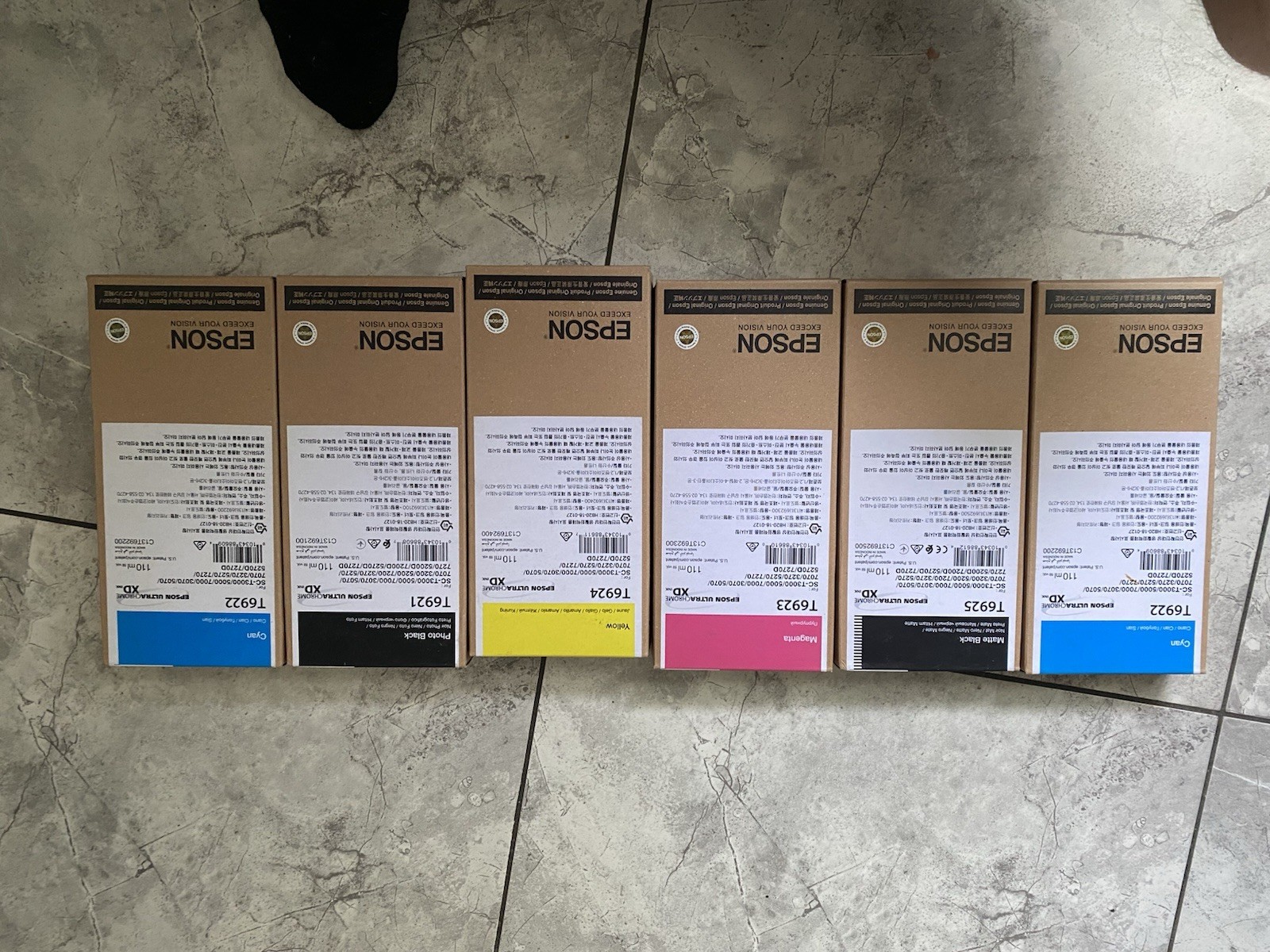 Genuine Epson T6921, T6922,t6923, T6924, T6925 110ml Ink Tank Full Set 2028/29