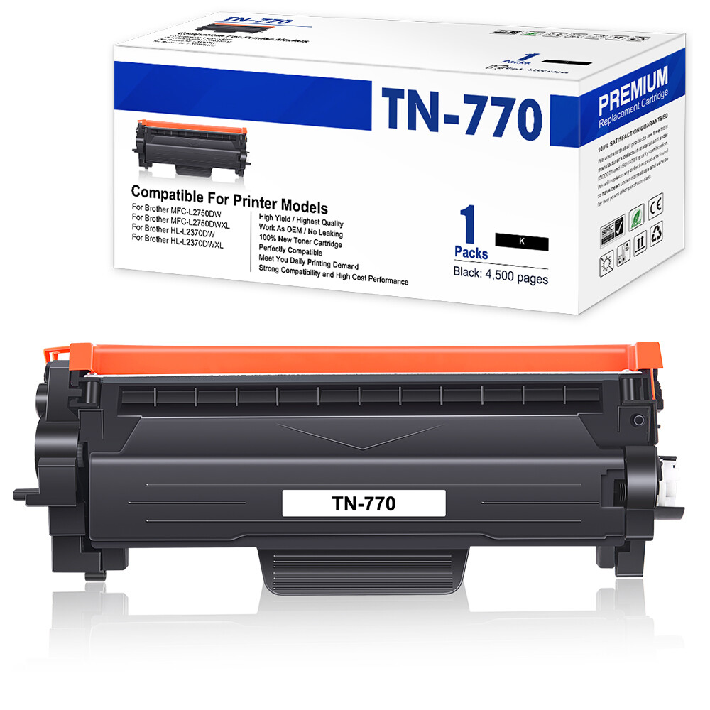 TN770 Black Toner Cartridge compatible with Brother HL-L2370DW MFC-L2750DW Lot