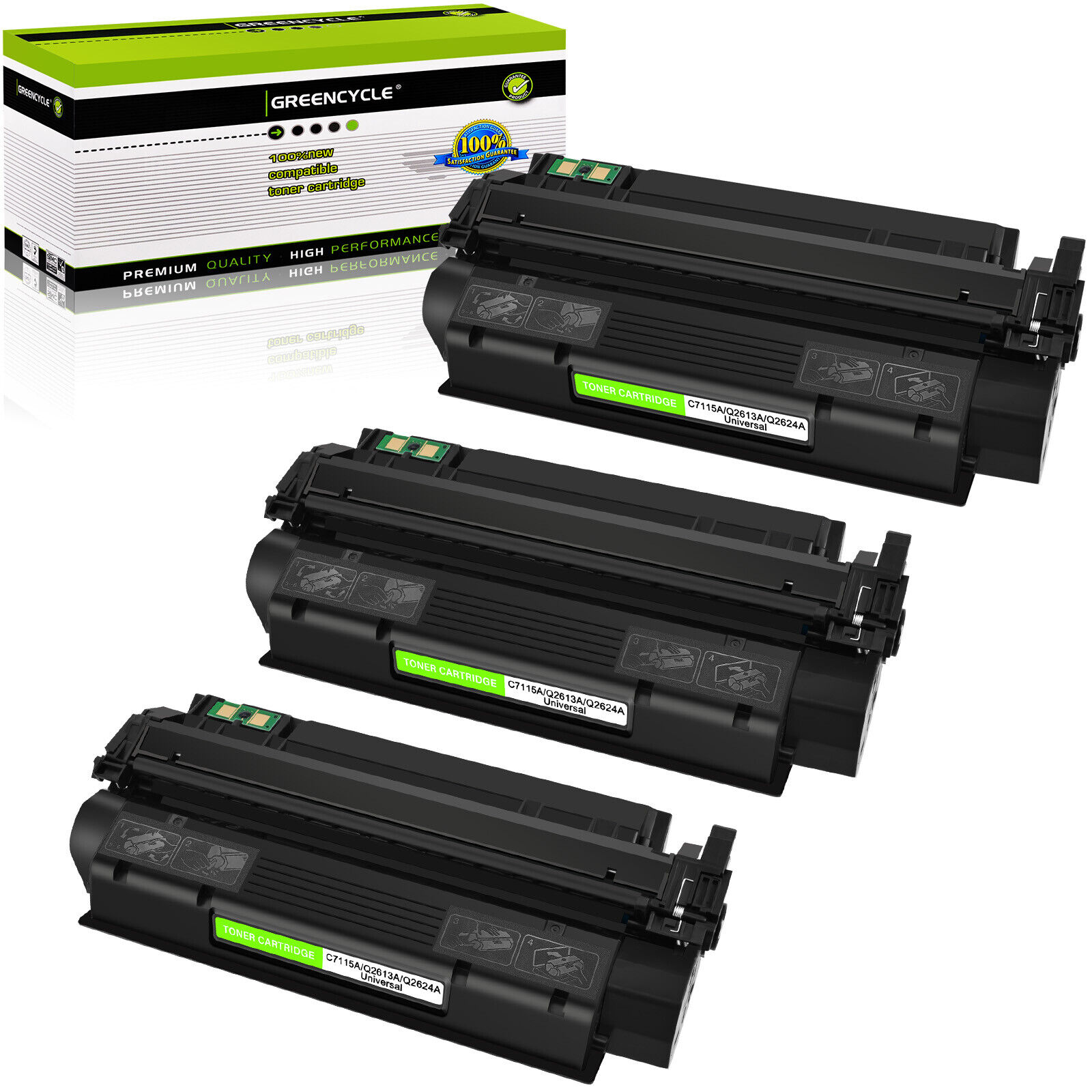 3PK C7115A 15A Toner Compatible for HP LaserJet 1005 1200N 1200SE 1220SE 3300MFP